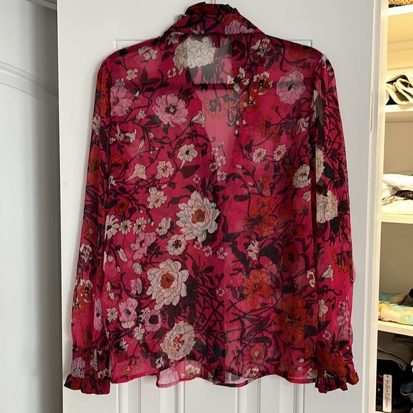 Top shop sheer floral button-down - Picture 4 of 7